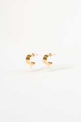 Callie Pearl Hoop Earrings - Gold